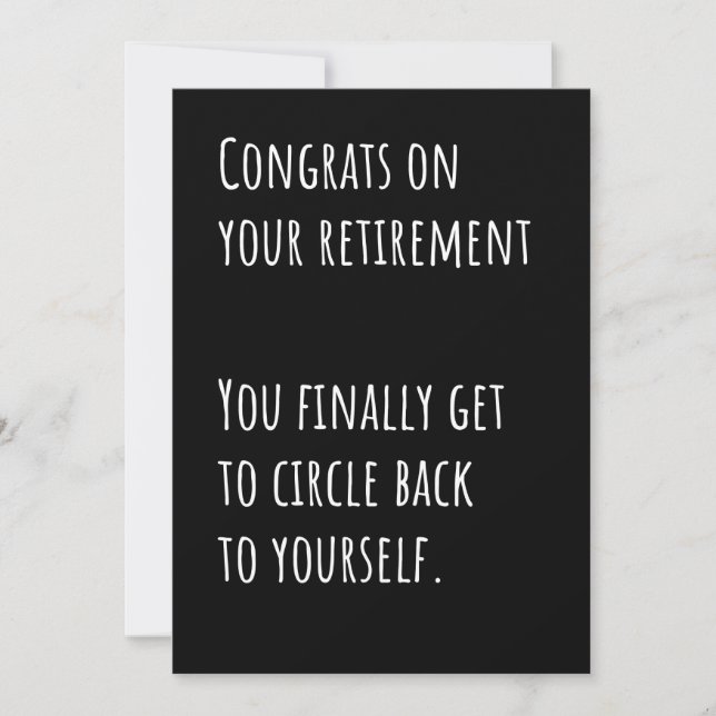 Funny Retirement Sarcastic Congratulations Card Tack Kort (Framsida)