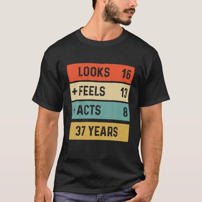 Funny Retro 37:e födelsedagen 37 år gammal född 19 T Shirt (Framsida)