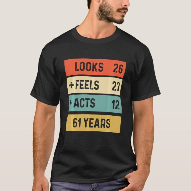 Funny Retro 61:a födelsedagen 61 år gammal född 19 T Shirt (Framsida)