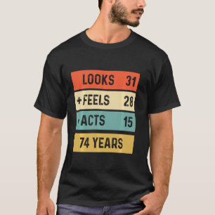 Funny Retro 74:e födelsedagen 74 år gammal född 19 T Shirt