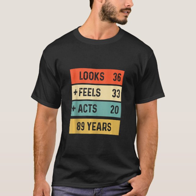 Funny Retro 89:e födelsedagen 89 år gammal född 19 T Shirt (Framsida)