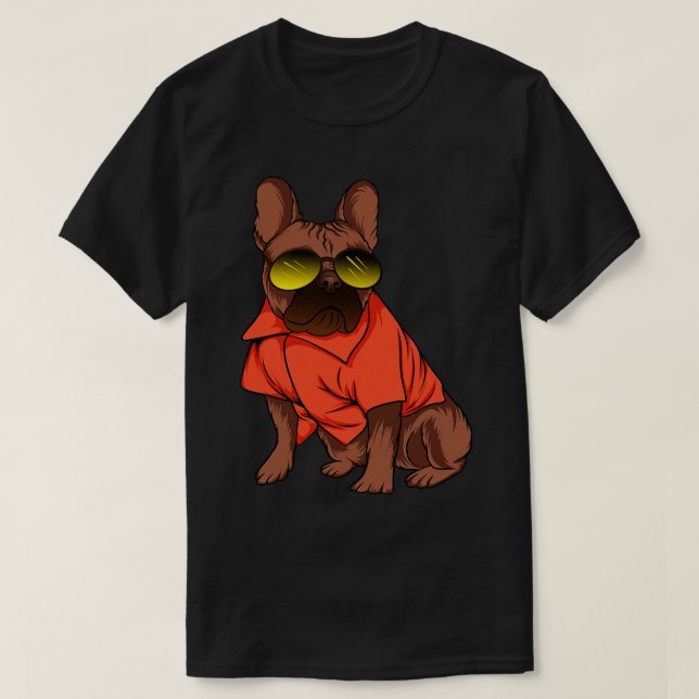 Funny Retro 90s Fransk Bulldog Hund älskare Gift T Shirt (Design framsida)