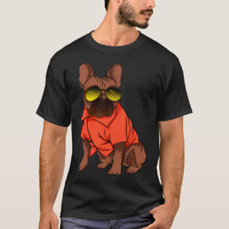 Funny Retro 90s Fransk Bulldog Hund älskare Gift T Shirt