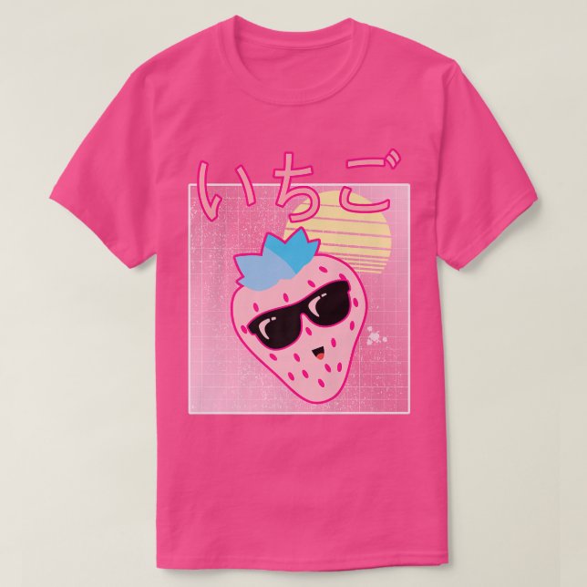 Funny Retro 90s Japanese Kawaii Strawberry Retro A T Shirt (Design framsida)