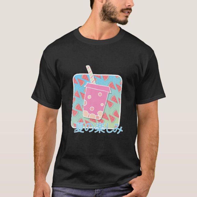 Funny Retro 90S Japansk Kawaii Summer Watermelon T Shirt (Framsida)
