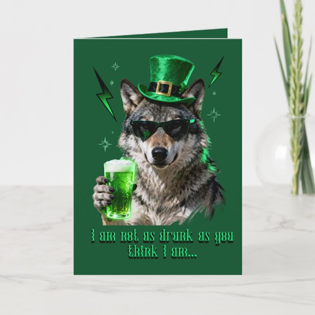 Funny Retro 90s St. Patricks Card – For Him Kort (Framsida)