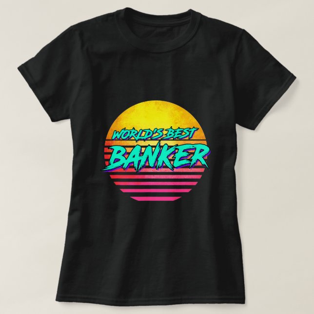 Funny Retro Banker Profession T Shirt (Design framsida)
