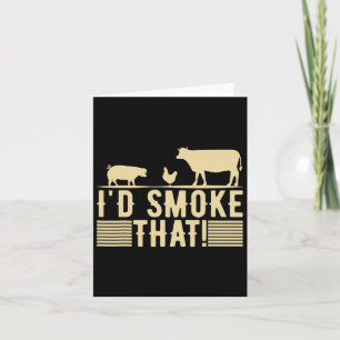 Funny Retro Bbq Party Smoker Chef Pappa Gift I'd S Kort