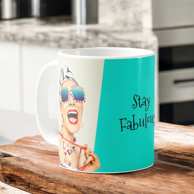 Funny Retro Beach Dam i Sunglasses Fabulous Kaffemugg (Skapare uppladdad)