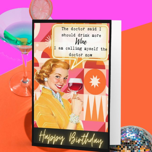 Funny Retro Birthday Card Best Friend - Humor Doct Kort (Skapare uppladdad)