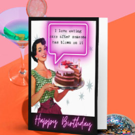Funny Retro Birthday Card Best Friend-Sassy -Blow Kort