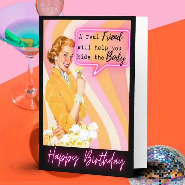 Funny Retro Birthday Card Best Friend-Sassy-Body Kort (Skapare uppladdad)