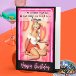 Funny Retro Birthday Card Best Friend-Sassy-Dog Kort