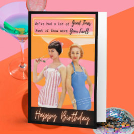 Funny Retro Birthday Card Best Friend-Sassy-Fault Kort