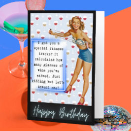 Funny Retro Birthday Card Best Friend-Sassy-Fitnes Kort
