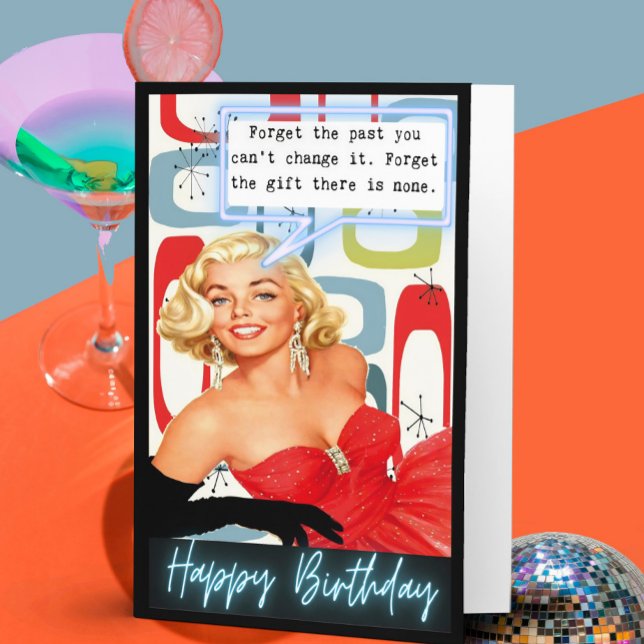 Funny Retro Birthday Card Best Friend-Sassy-Gift Kort (Skapare uppladdad)