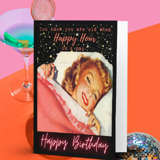 Funny Retro Birthday Card Best Friend-Sassy-Happy Kort