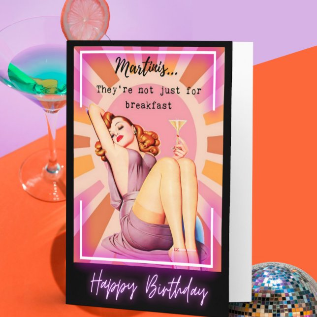 Funny Retro Birthday Card Best Friend-Sassy-Martin Kort (Skapare uppladdad)