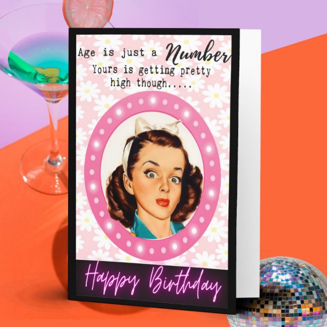 Funny Retro Birthday Card Best Friend-Sassy-Number Kort (Skapare uppladdad)