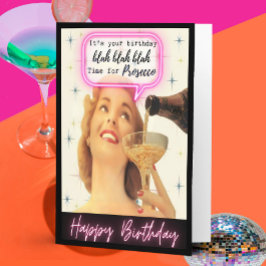 Funny Retro Birthday Card Best Friend-Sassy-Prosec Kort