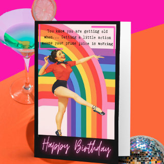 Funny Retro Birthday Card Best Friend-Sassy-Prune Kort