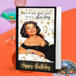 Funny Retro Birthday Card Best Friend-Sassy-Silver Kort