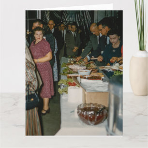 FUNNY RETRO BIRTHDAY POTLUCK SUPPORTKORT TACK KORT