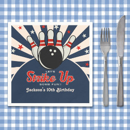 Funny Retro Bowling Birthday Party for Kids Pappersservett