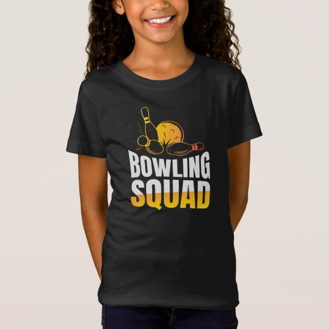 Funny Retro Bowling Squad Team Girls' T Shirt (Framsida)