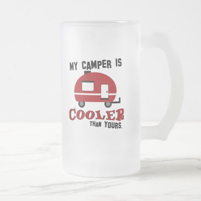 Funny Retro Camper Frosted Beer Mugg (Höger)