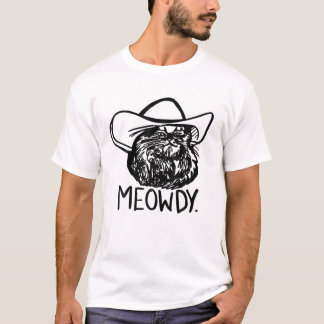 Funny Retro Cat Cowboy Meowdy Westernare Land Cat T Shirt