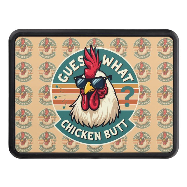  Funny Retro Chicken Butt Joke Design Dragkroksskydd (Framsidan)