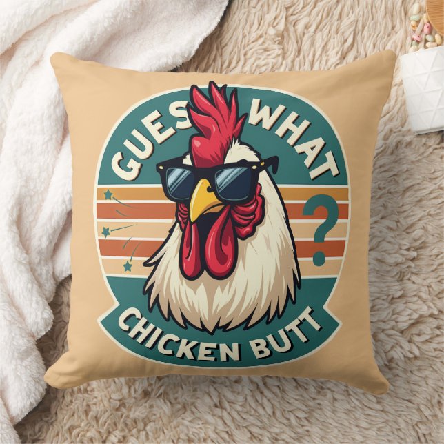 Funny Retro Chicken Butt Joke Design Kudde (Filt)