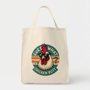 Funny Retro Chicken Butt Joke Design Tygkasse