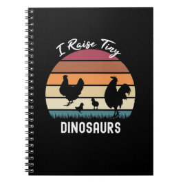Funny Retro Chicken Gifts I Raise Tiny Dinosaurs Anteckningsbok