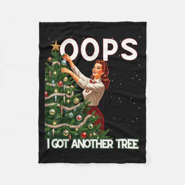 Funny Retro Christmas Oops I Got Another Tree  Fleecefilt (Framsidan)