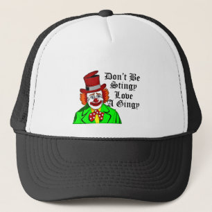 Funny Retro Clown Kärlek a Ginger Rödhårig Truckerkeps