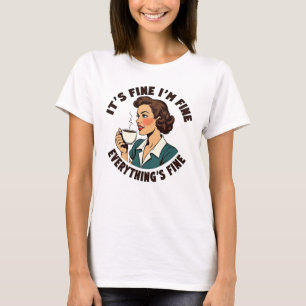 Funny Retro Coffee Chaos Allting Bra Tee