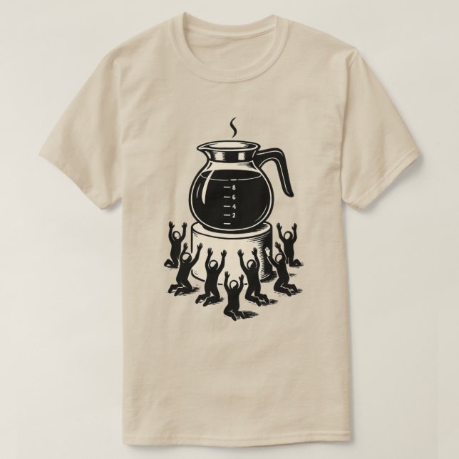 Funny Retro Coffee – Worship Coffee T Shirt (Design framsida)