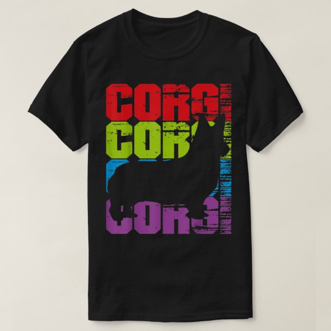 Funny retro corgi hund-gåva t shirt (Design framsida)