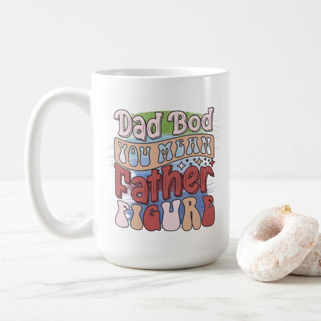 Funny retro Dad bod word art  Kaffemugg (Med munk)