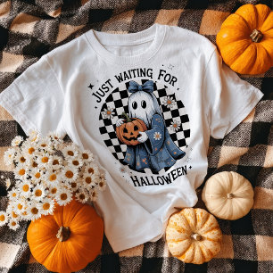 Funny Retro Denim Coquette Halloween Ghost T Shirt