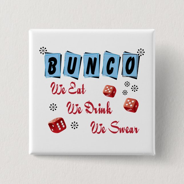 Funny Retro Dice Girls Night Out Bunco Knapp (Framsida)