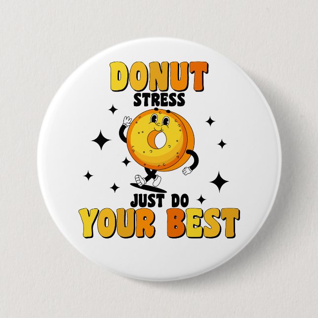 Funny Retro Donut-motiveringsoffert Knapp (Framsida)