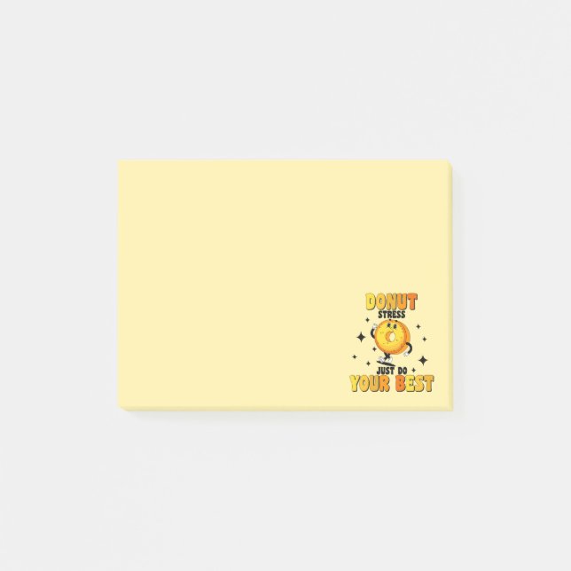 Funny Retro Donut-motiveringsoffert Post-it Block (Framsida)