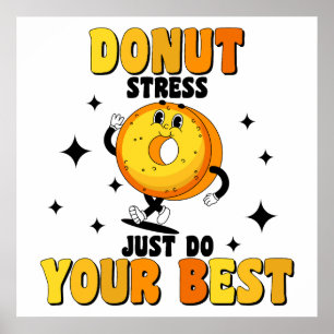 Funny Retro Donut-motiveringsoffert Poster