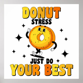 Funny Retro Donut-motiveringsoffert Poster