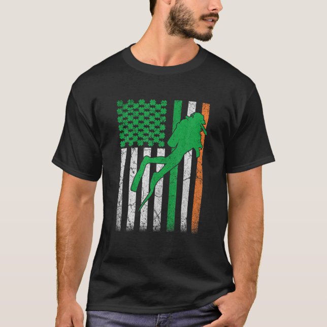 Funny Retro Dyka Älskare Diver St Patricks D T Shirt (Framsida)