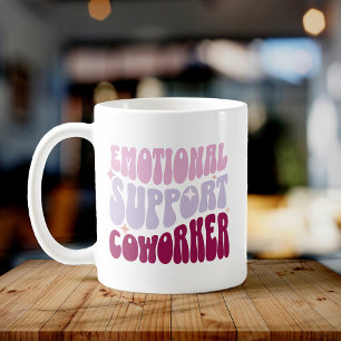 Funny Retro Emotional Support Coworking Office Kaffemugg