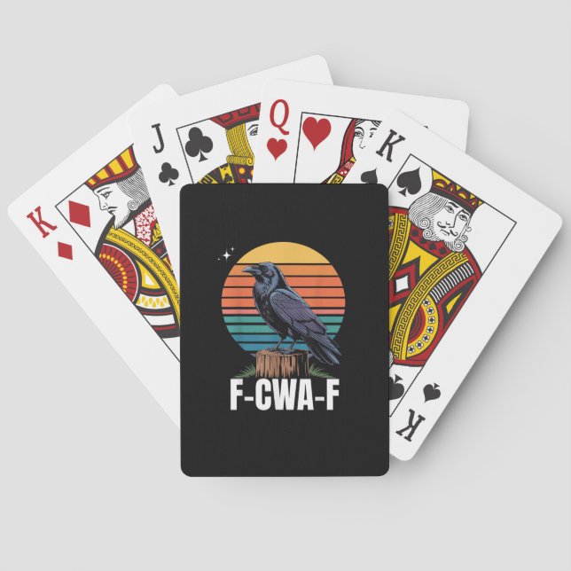Funny Retro F-Caw-F Bird Crow Crow Bird  Casinokort (Baksidan)